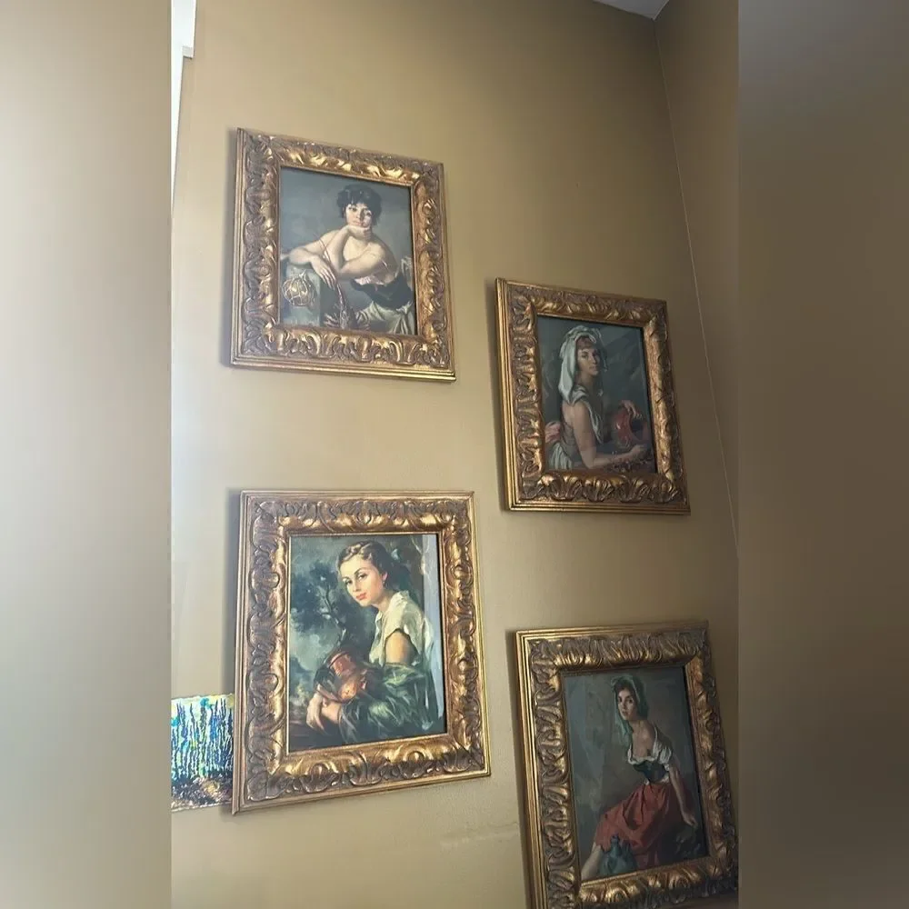 4 Prints Custom Framed Unknown Artist